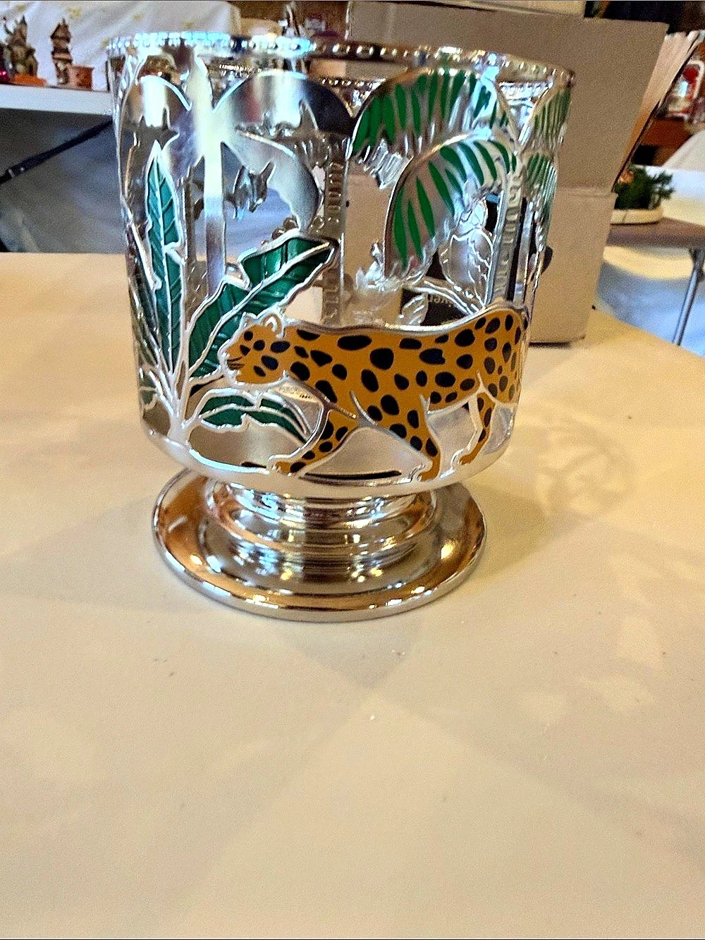 Bath & Body Works Tropical Toucan Safari 3-Wick Candle Holder Silver Tropical